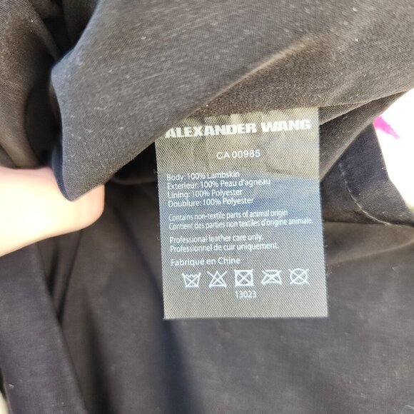 ALEXANDER WANG Tie Dye Genuine Leather Raw Hem Top - Picture 8 of 12